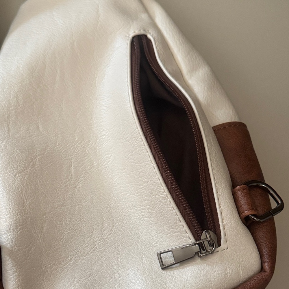 Mroede Women’s White and Brown Crossbody Sling Bag EUC - Picture 10 of 16
